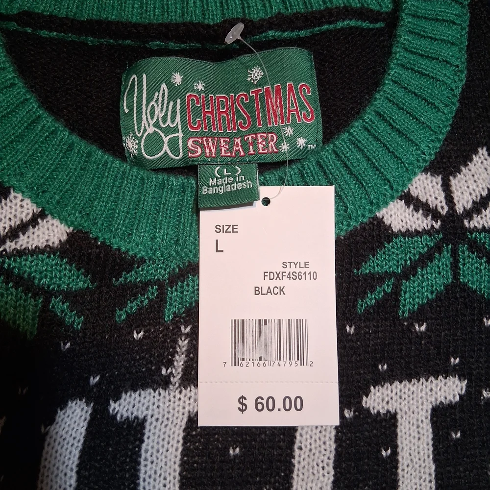 NWT - Ugly Christmas Sweater - Light It Up Polar Bear in Christmas Colors Size L - Picture 3 of 7